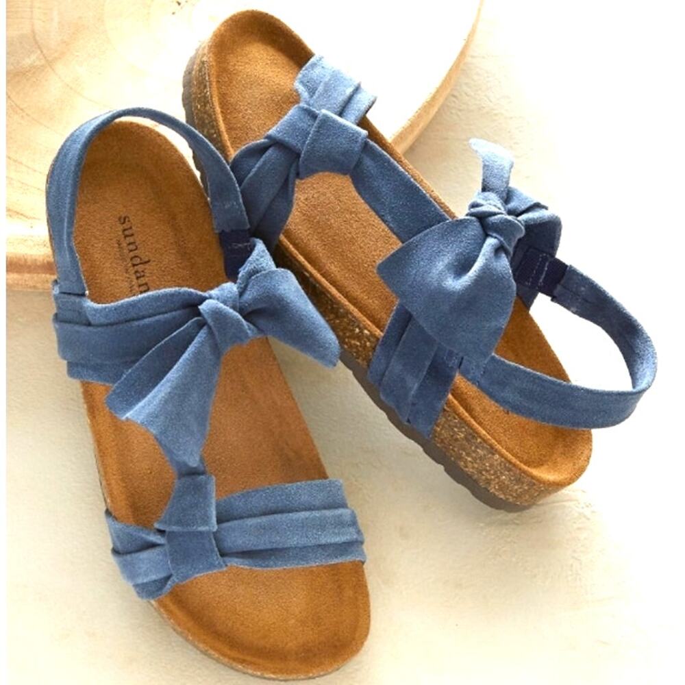 NEW Womens Sundance Suede Tigerlily Strappy Comfort Sandals Blue Size 37 US 6.5